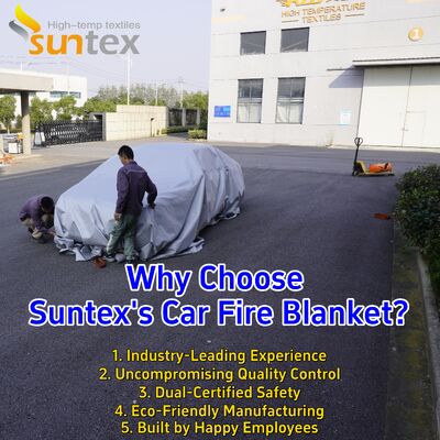 EN 13501-1:2019-05 Certified EV Car Fire Blanket with 550℃/1000℃ Thermal Resistance and Oxygen Deprivation