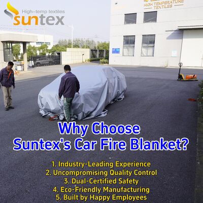 100% Fiberglass EV Car Fire Blanket with 550℃/1000℃ Thermal Resistance and Oxygen Deprivation for Lithium-Ion Battery Safety