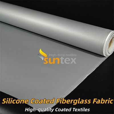 Industrial Grade Double Sided Grey Color Silicone Coated Fiberglass Fabric 400 g/sqm for Fire Retardant and Insulation