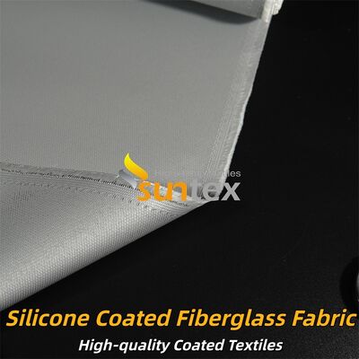 Tessuto in fibra di vetro rivestito in silicone di colore grigio resistente al fuoco a doppio lato progettato per isolamento industriale
