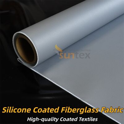 Fire Retardant Silicone Coated Fiberglass Fabric Grey Double Sided Glass Fabric Suitable for Thermal Insulation and Flame Resistant Curtains
