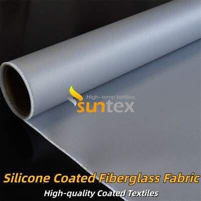 Durable Silicone Coated Fiberglass Fabric Grey Double Sided Fire Retardant Material Ideal For Thermal Insulation And Protective Curtains