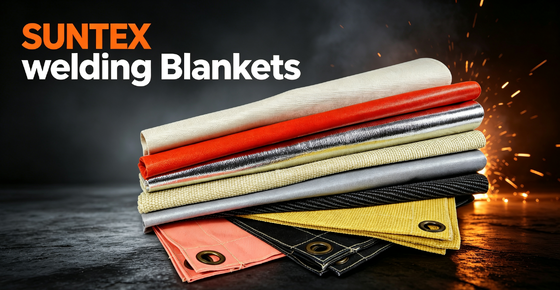 Coperte antincendio di saldatura Suntex resistenti alle alte temperature Coperte antincendio in fibra di vetro per la prevenzione degli spruzzi di scintilla di saldatura