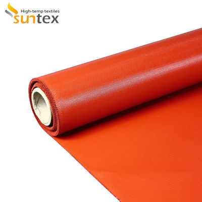 Tessuto di fibra di vetro rosso rivestito di silicone 580g, ideale per applicazioni di copertura del calore del motore