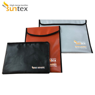 Borsa a prova di fuoco impermeabile del documento rivestita di silicone e sventare il tessuto rivestito della vetroresina
